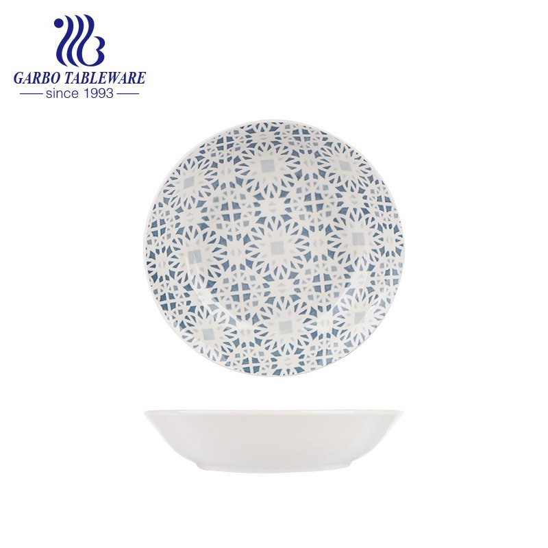 Custom full handmade printing food grade tableware 10.5inch round ceramic charger plate