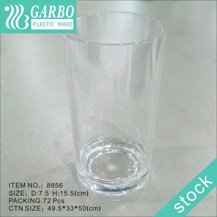 10.5oz square shape transparent polycarbonate cup for home daily use