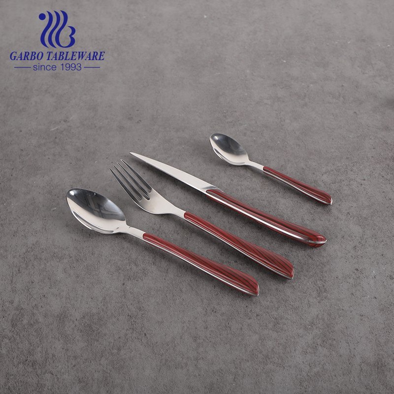 Garbo Stainless Steel Cutlery Set Decorative Wood Handle Fork Metal Cutlery