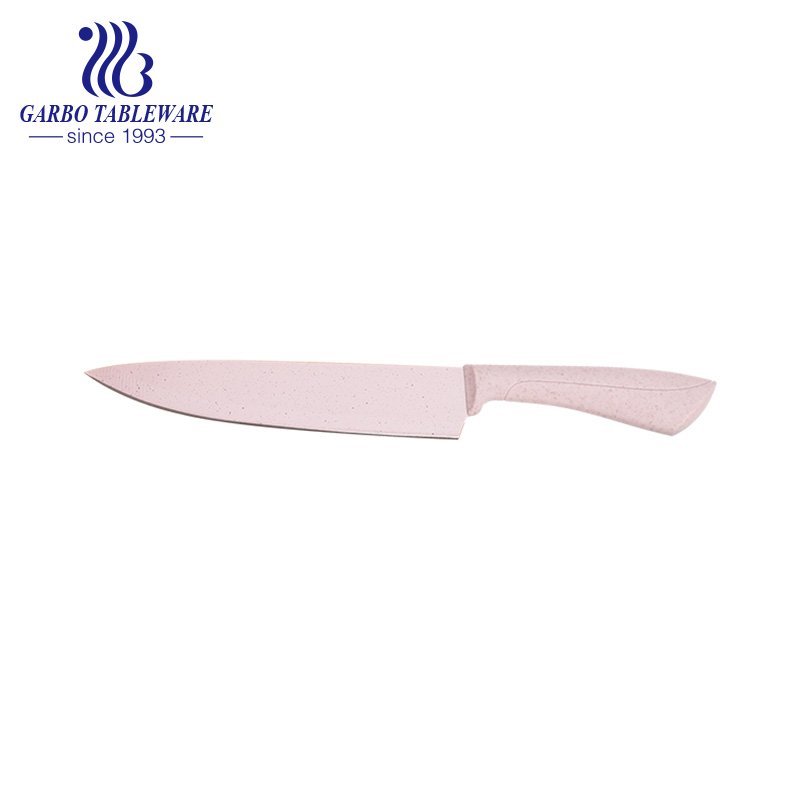 Dishwasher Safe Best Kitchen Knife 420 Stainless Steel High Quality Chef Knife With Wheat Straw Hand