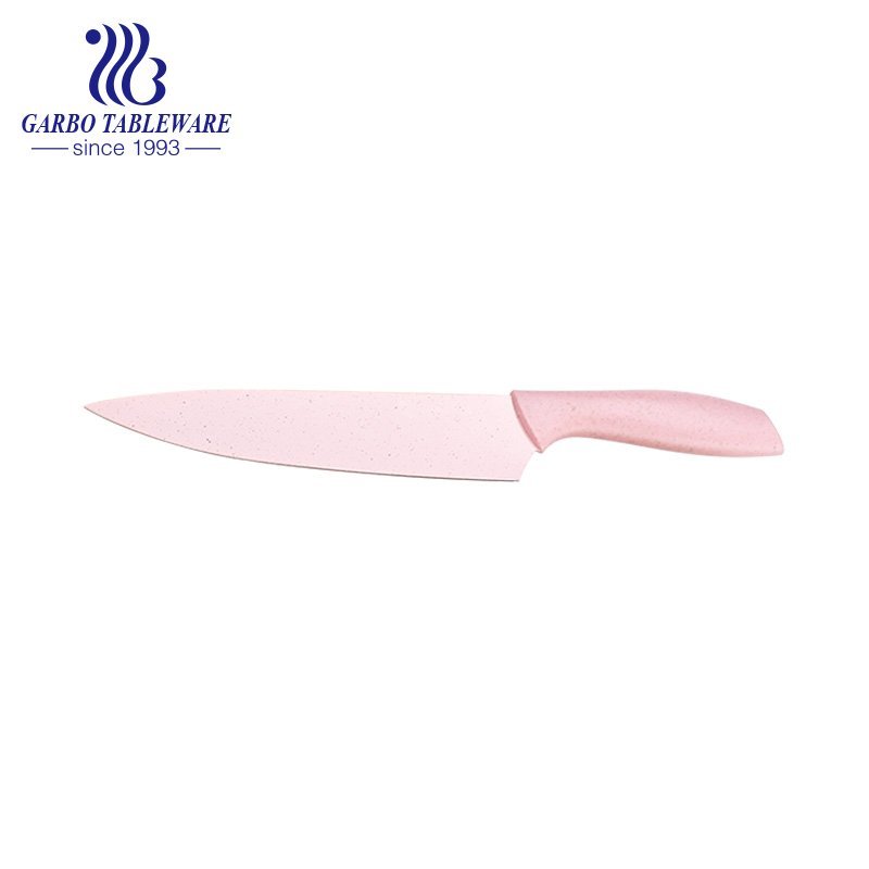 Dishwasher Safe Best Kitchen Knife 420 Stainless Steel High Quality Chef Knife With Wheat Straw Hand