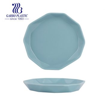 Strong Durable Plastic Elegant Blue Melamine Serving Plates for Indoor and Outdoor Use