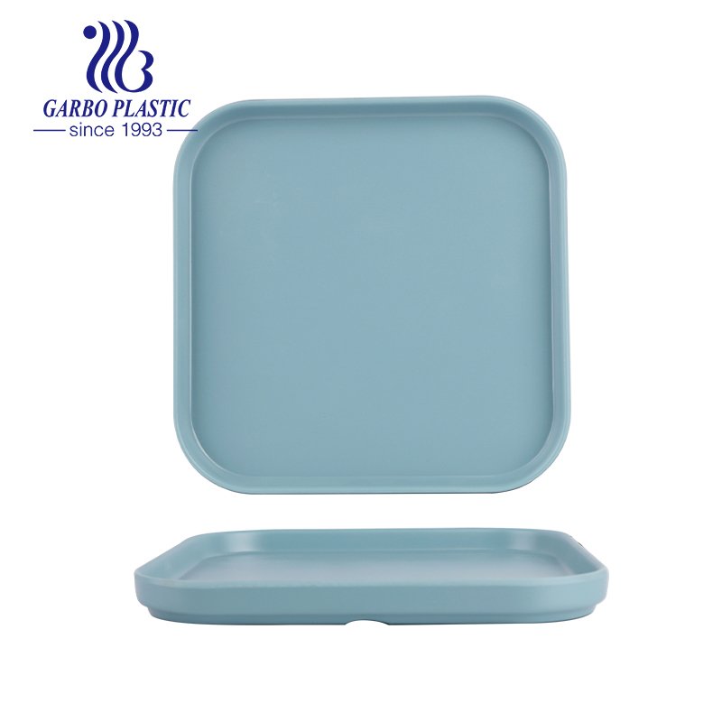 Melamine Dinnerware Severing Dish Break-Resistant Plastic Blue Pasta Plates with Handles