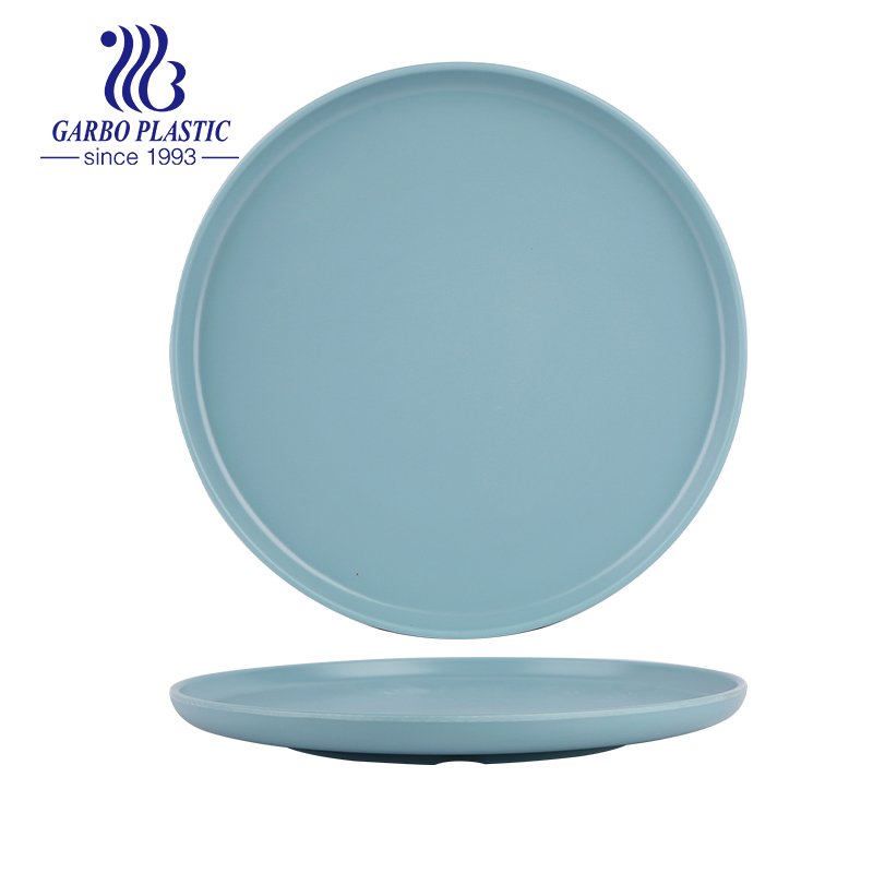 Strong Durable Plastic Elegant Blue Melamine Serving Plates for Indoor and Outdoor Use