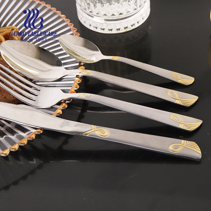 Gold 86 Pieces Cutlery Set Hot In Egypt Cheap Stainless Steel Flatware Set Kitchenware Set With Wooden Case