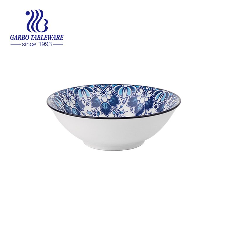 Porcelain bowl with new strawberry underglazed design for home usage