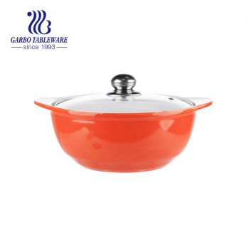 Color ceramic casserole hot soup pot tableware porcelain heat resistant bowl with handle kitchen cookware kitchenware cooking pot