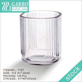 Promotion square shape transparent polycarbonate shot glass with designs for restaurant