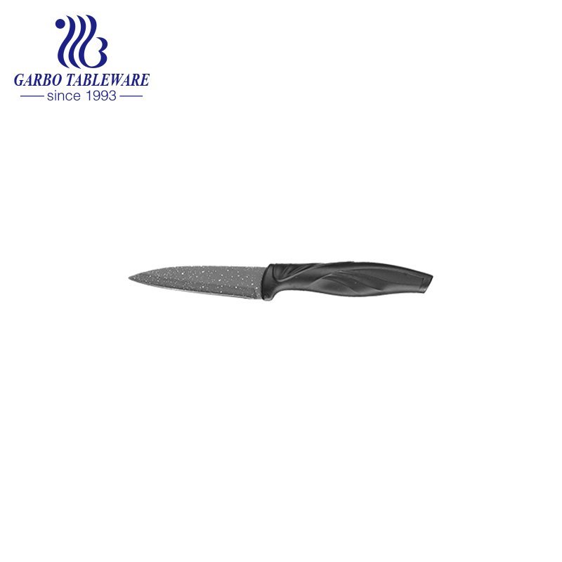 Spraying Black Color 420 SS Kitchen Paring Knife With PP Handle For Home Hotel Kitchen Usage