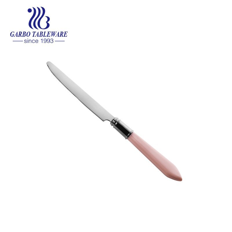 Stainless steel silverware plastic handle table knife for daily use and party