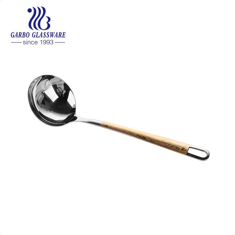 Heat resistant 201ss Material Titanium Gold Plating handle, Kitchen Cooking Skimmers For Non-Stick Cookware