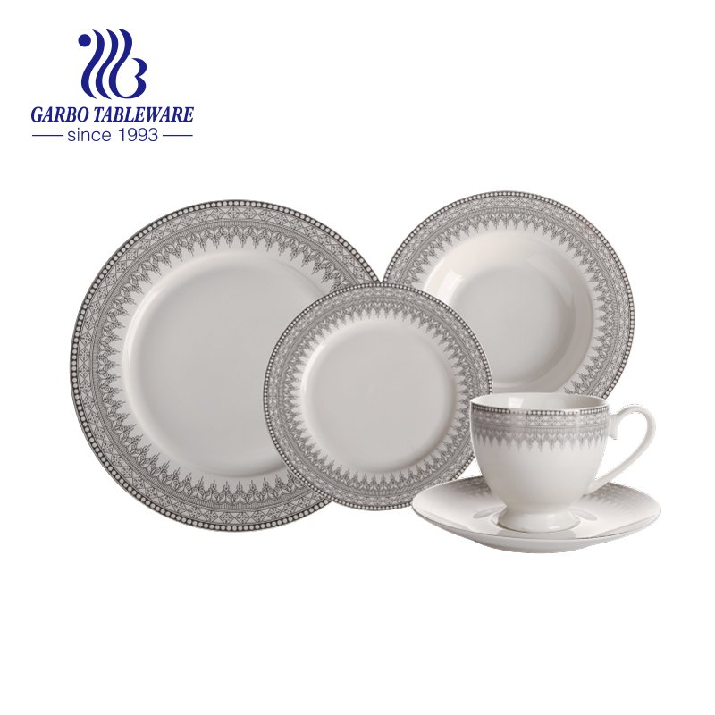 20pcs new bone china dinner set with golden rim design