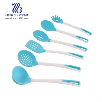 Best Price Top Sales Heat Resistant Siilcone Utensils Set  Blue Color Handle Kitchen Cooking Tools