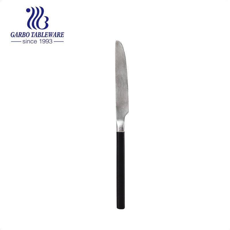 Export Safe Package Different Color Table Knife Golden Head Dinner Knife with White Handle