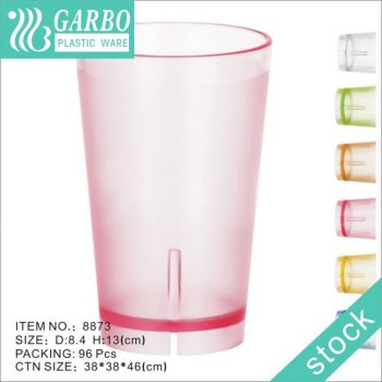 Portable stackable pink lightweight 450ml polycarbonate glass drinking cup