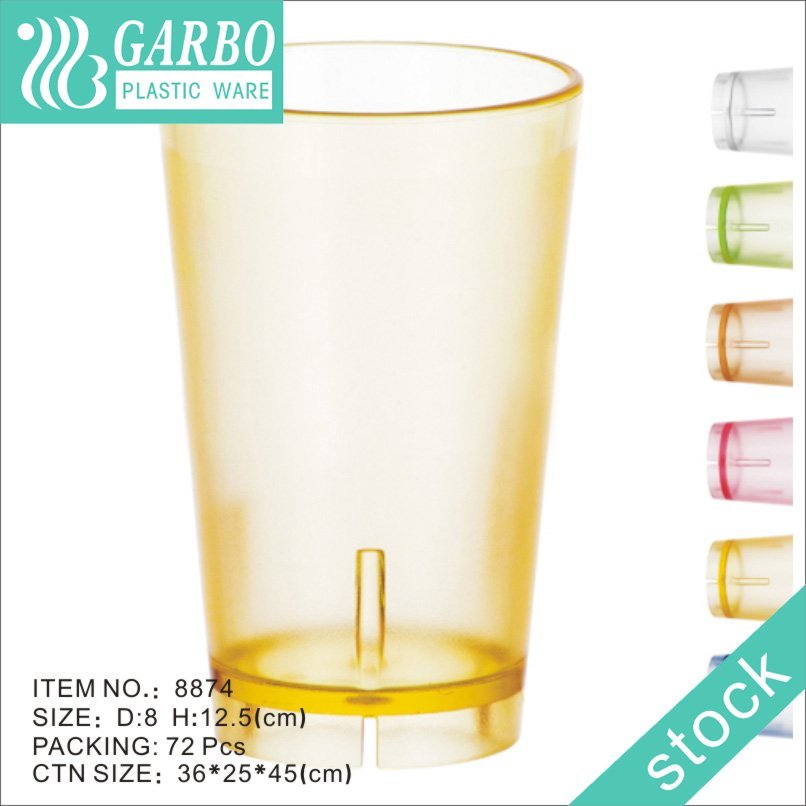 Portable stackable pink lightweight 450ml polycarbonate glass drinking cup