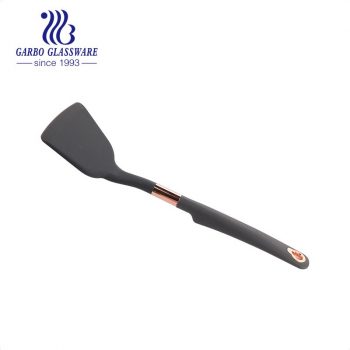 Dishwasher Safe Kitchen Spatulas Non-stick Silicone Solid Turner Titanium Gold Plating handle