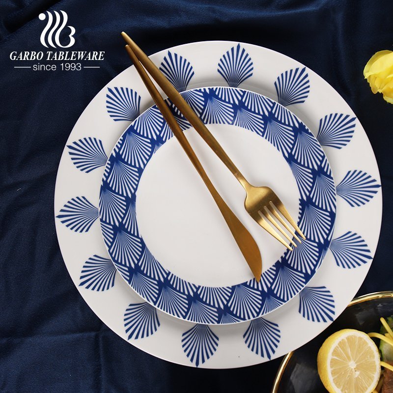 16pcs blue peacock high temperature porcelain dinner set 10.5” dinner plate 7.5” dessert plate 5.5 cereal bowl 390ml mug set