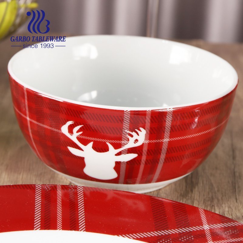 Christmas theme design food grade 16pcs decorative porcelain dinner set for sale