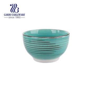 Tiffany blue bowl 770ml with hand painted design for family usage