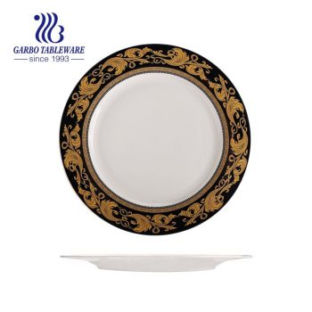 Wholesale custom golden design New Bone China 10.5inch luxury dinner plate