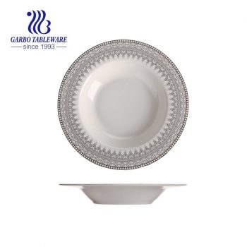 Factory high-end New Bone China 8.5inch luxury soup plate for dining