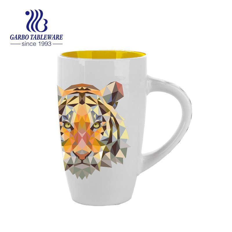 Full printing decors high ened gold rim cermic coffeee mug stoneware milk mugs retail gift drinking cup tableware decors