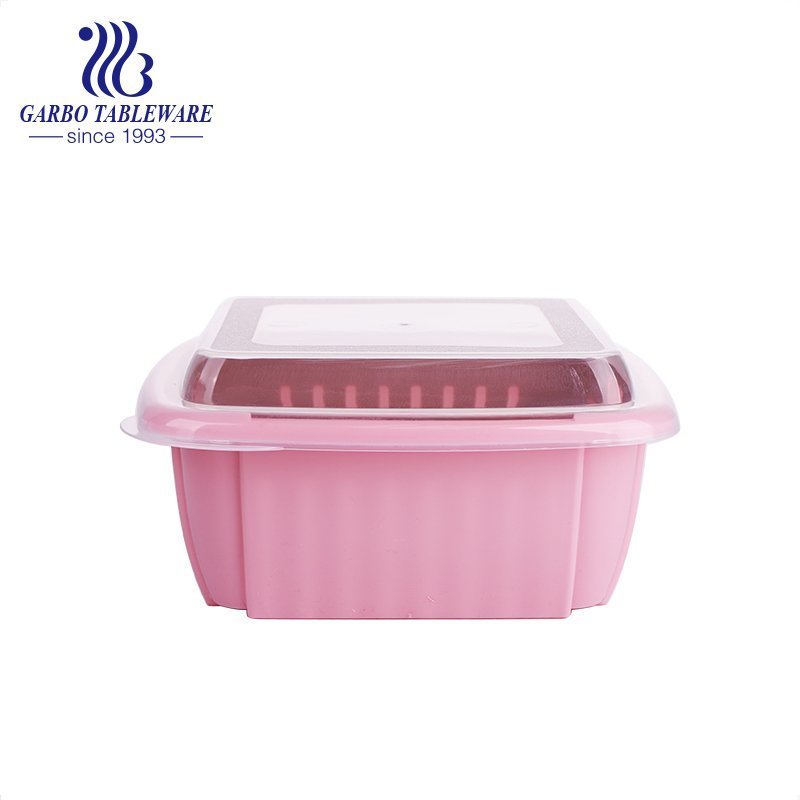 Fancy cheap multifunction plastic fresh-keeping box with lid vegetable storage basket