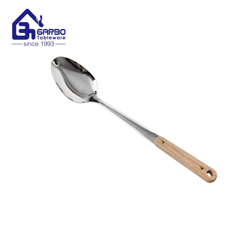 High Quality high quality201 Stainless Steel With Wood Handle Heat Resistant Slotted Turner