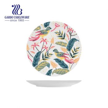 Summer Series Parrot Plant  Stoneware dinner plate microwave safe 7.7 inches ceramic tableware dish dessert plate side plates