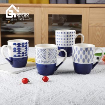 High end quality print porcelain drinking mug for home water use tableware ceramic tumbler