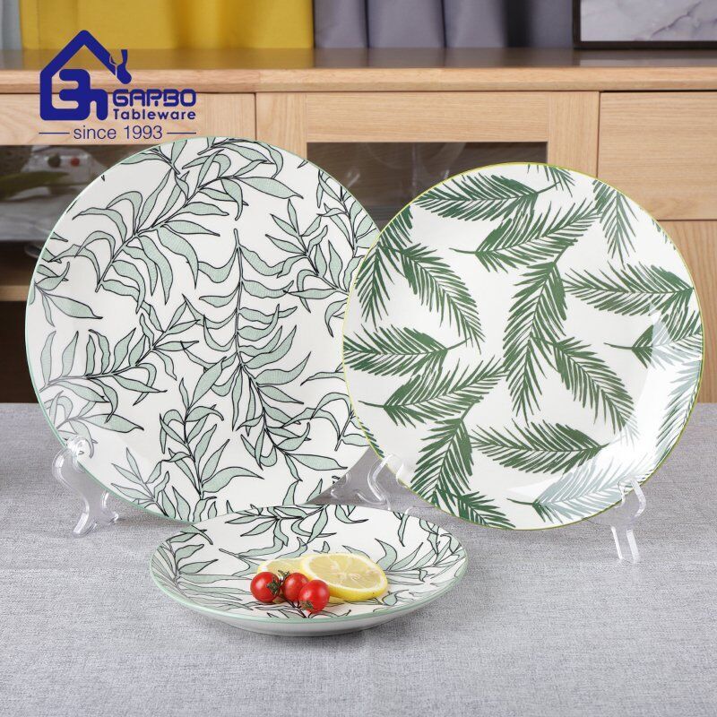 White ceramic dinnerware set custom color stoneware set family kitchen tableware