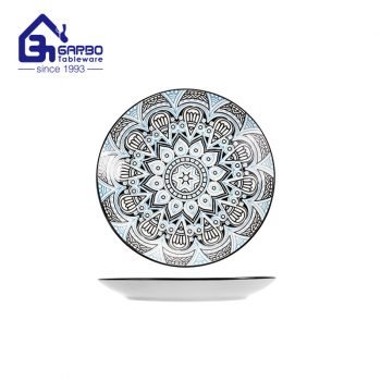 Wholesale beautiful Bohemia style 7.5inch flat ceramic dessert dish