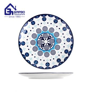 Decorative custom Bohemia style decor 10.5inch ceramic dinner plate for gift