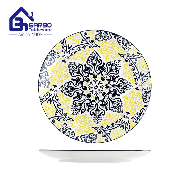 Decorative custom Bohemia style decor 10.5inch ceramic dinner plate for gift