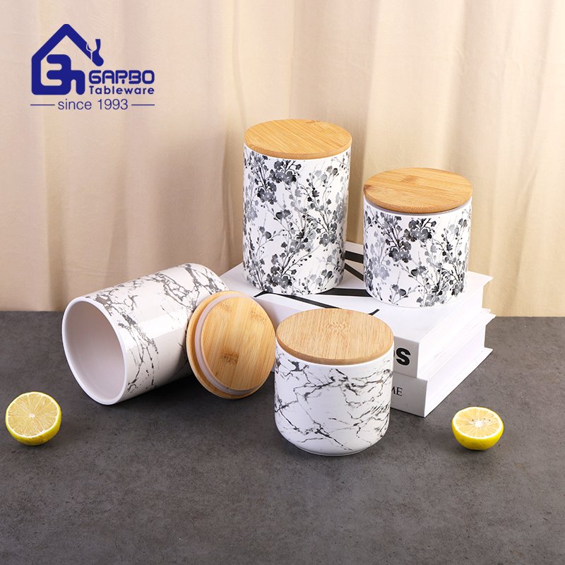 Handmade OEM design 3pcs ceramic storage jar set with sealed lid