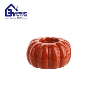 Pumpkin shape ceramic ornaments  halloween decorative custom food storage  jar