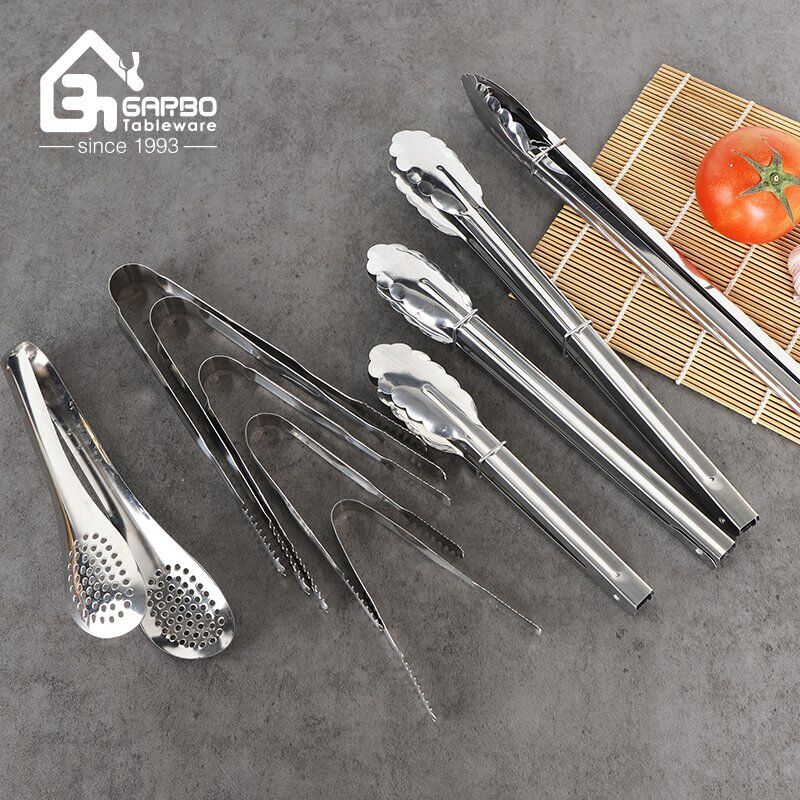 Wholesale Stock 201 Stainless Steel House Kitchen Food Tong Set For Home Usage