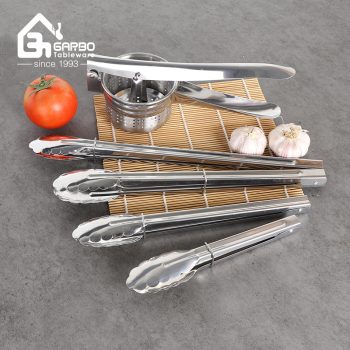 Customized Logo Cheap Price 430 Stainless Steel Hotel Home Food Tong Sets