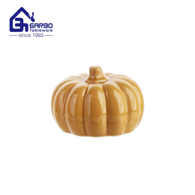 Promotion cute pumpkin design handmade ceramic jar for gift souvenir