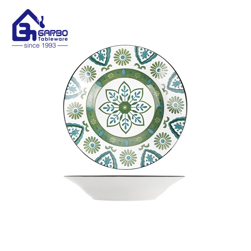 7” nice design underglazed printing ceramic soup bowl stoneware