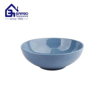 Blue color glaze ceramic dinnerware bowl set custom print new bone china dinner food bowl kitchenware