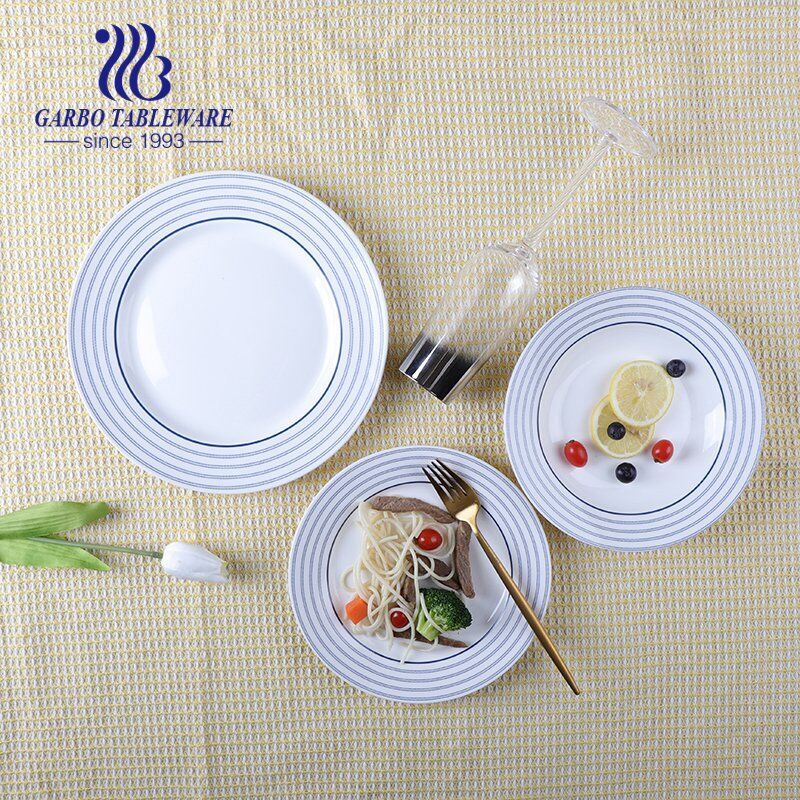 High end finish ceramic plate set with custom  print kitchen table dinner porcelain food plate