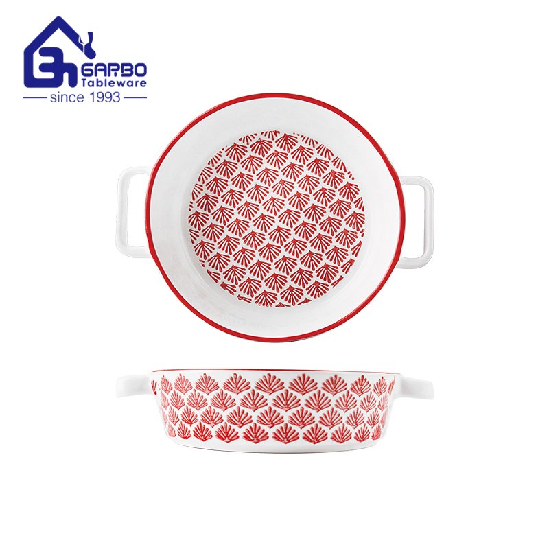 4.6inch ceramic bowl with outside underglazed decal for kitchen usage